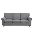 Grey 3 Seater Sofa - Modern Comfortable Living Room Couch