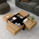 Modern Coffee Table with Hidden Storage - Unique Design with 4 Compartments