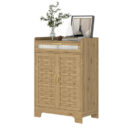 Wooden Coffee Bar Cabinet - Rustic Storage Cabinet for Kitchen & Dining