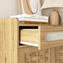 Wooden Coffee Bar Cabinet - Rustic Storage Cabinet for Kitchen & Dining