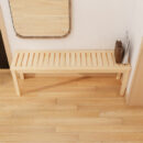 Solid Wood Slatted Bench - Durable Hardwood Seating for Entryway, Bedroom & Living Room