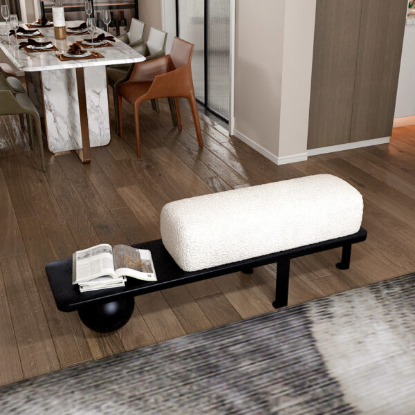 Modern Upholstered Sofa Stool - Stylish Seating for Living Room & Fitting Room - Image 2