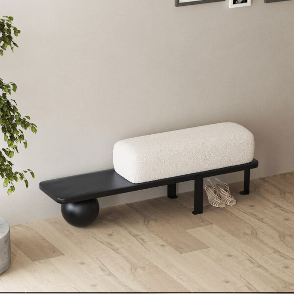 Modern Upholstered Sofa Stool - Stylish Seating for Living Room & Fitting Room - Image 4
