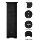 Tall Storage Cabinet with Doors & 4 Shelves - Modern Space Saving Organizer