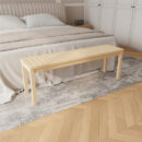 Solid Wood Slatted Bench - Durable Hardwood Seating for Entryway, Bedroom & Living Room