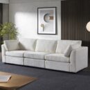 Grey Chenille Modular Sofa - Soft & Stylish Knock Down Sectional Couch